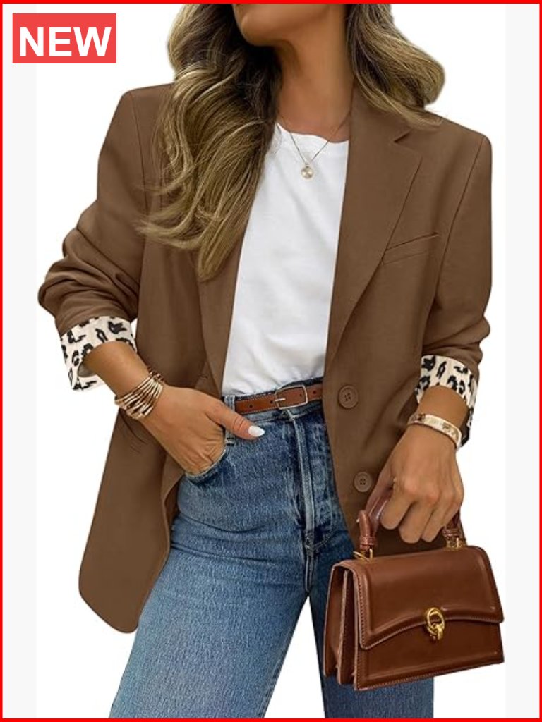 Open Front Blazer Suit Jacket Business Casual Office Outfit Notch Lapel Long